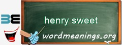 WordMeaning blackboard for henry sweet